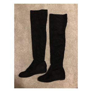 Above the knee black boots